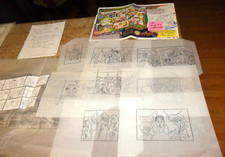 BIG LOT 1996 COLOR PROOF COMIC STRIP NEWSLETTER SCOOBY DOO & ORIGINAL ART SKETCH