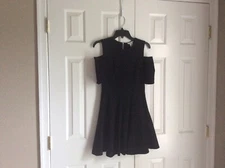 Black Dress Off Shoulder Party Cocktail BAR III Juniors Size Medium