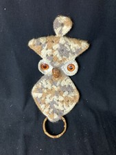 Vintage Macrame Owl Dish Towel Holder BOHO Vintage Camper 1970's CUTE