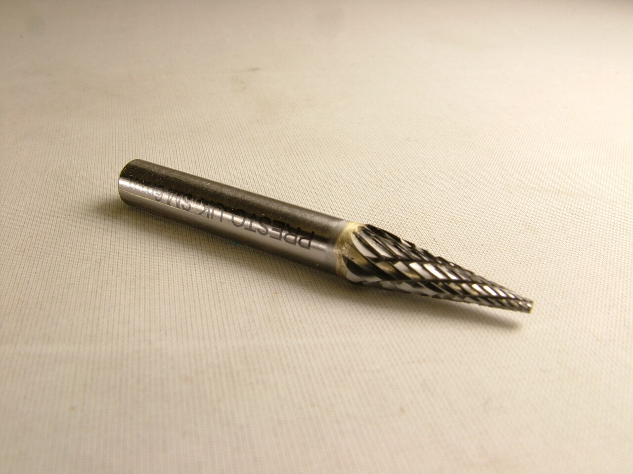 Solid carbide burr pointed cone shape 6mm shank genuine Presto brand