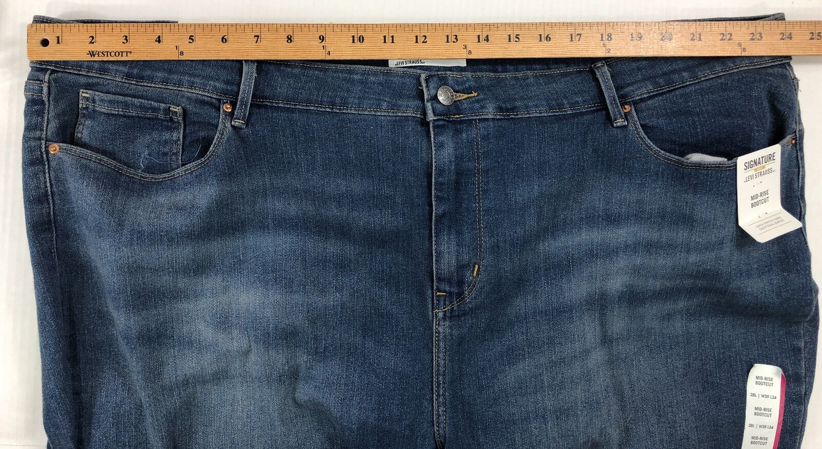 Signature Levi Strauss Jeans Gold Bootcut Blue Women Size 28L 48"W 33.5"L NWT thumbnail 11