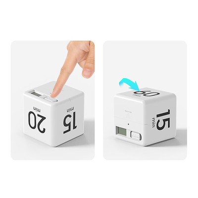 Productivity Cube Timer Gravity Sensor Flipping LED Display 4 Preset Time Dua-yp