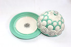ANTHROPOLOGIE Brassica Retro-Inspired Mint Green Round Dome Butter Keeper Dish