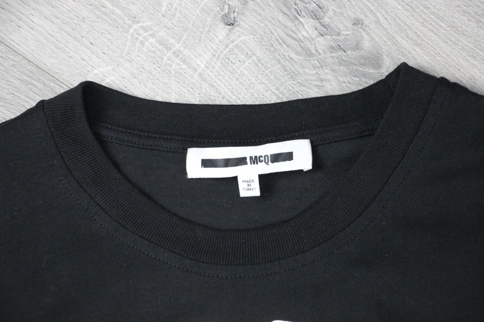 Abito a maniche lunghe Alexander McQueen nero cotone logo bianco taglia S