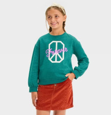 Cat  Jack Girls' Fleece Crew Pullover Sweatshirt XS 4/5 