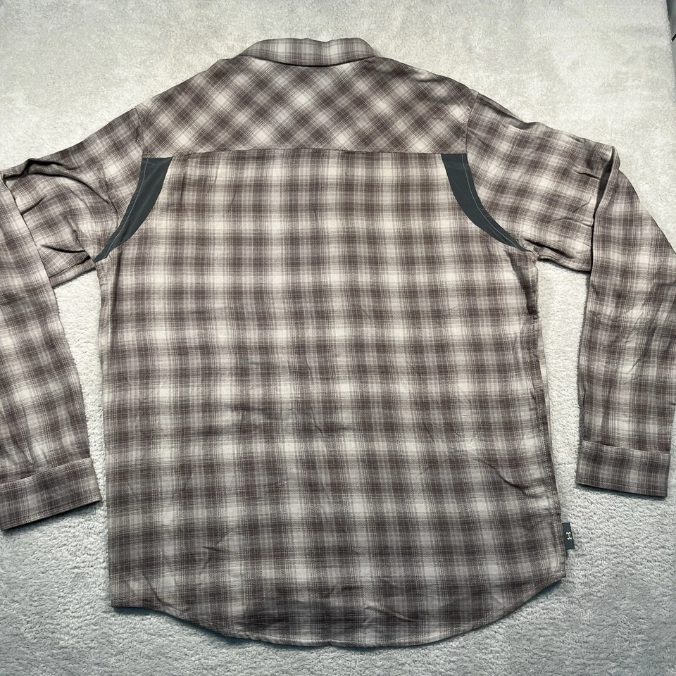 Under Armour UA Tradesman Flex Flannel Shirt Men's XL Gray Plaid Snap EUC - Image 2 of 4