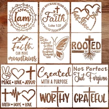 Christian Stencils Crafts Bible Verse Stencil Faith Stencil Motivational Drawing