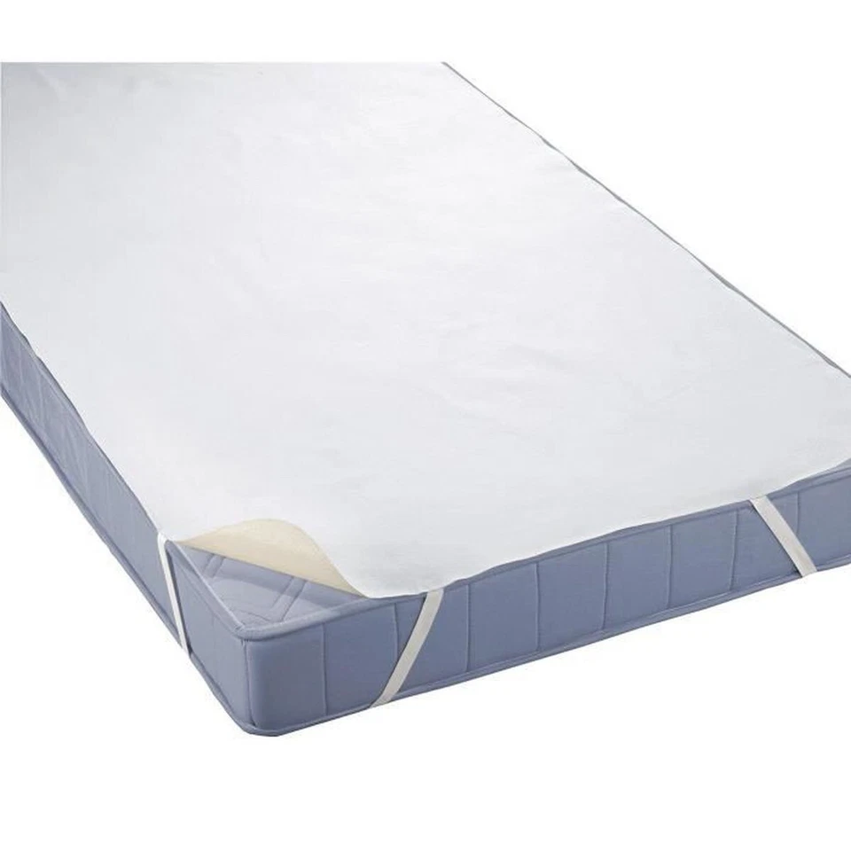 Protegge materasso piatto elastico bianco 90 x 200 cm - Immagine 3 di 3