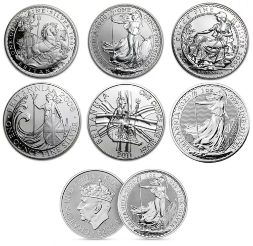 1997 to 2025 Silver BRITANNIA 1oz Coin UK Royal Mint Bullion coins in capsules