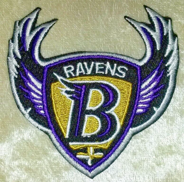 Patch Brodé Baltimore Ravens – Écusson équipe NFL, Lamar Jackson, Violet, 3,5x4 Pouces