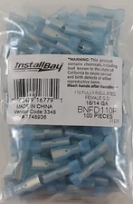 Install Bay BNFD110F Fully Insulated NylonFemale QD 16/14 Gauge .110 - 100 Pack