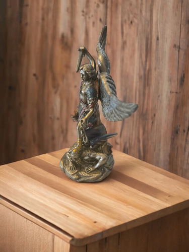 Estatua de San Jorge grande, pequeño y pequeño arcángel Miguel bronce - Imagen 2 de 21