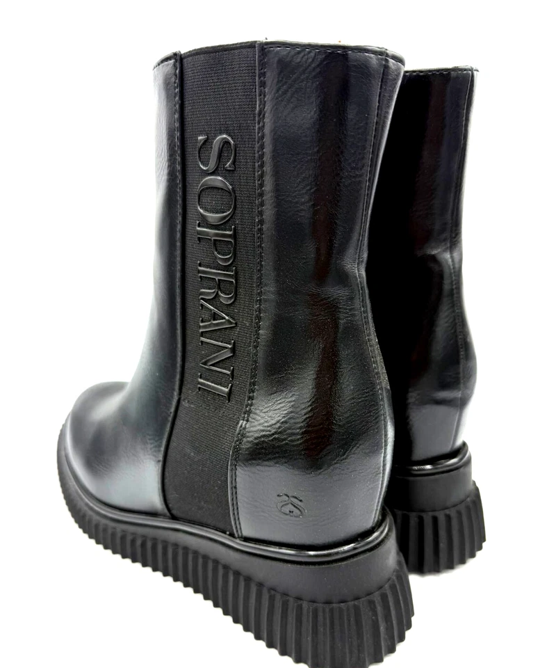 scarpe stivali donna Solo Soprani con con zeppa interna colore nero - Immagine 4 di 4