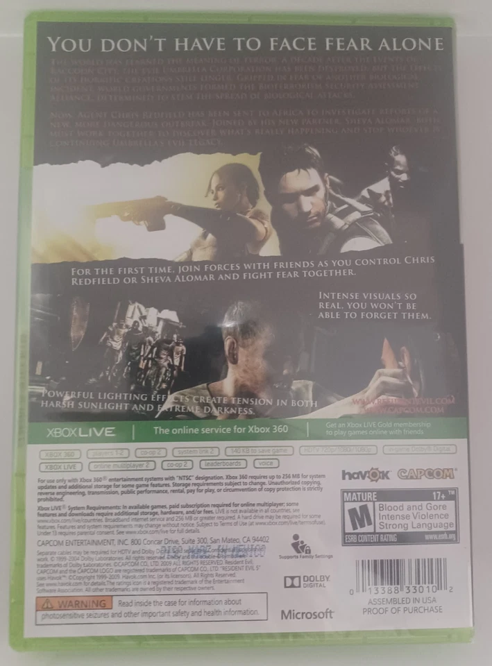 Resident Evil 5 Microsoft Xbox 360 Sealed New CAPCOM - Image 3 of 4