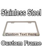 Custom Laser Engrave Chrome Stainless Steel License Plate Frame With Your Text