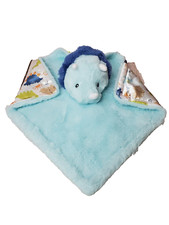 Dinosaur Blue Triceratops Lovey Plush Fuzzy Soft Satin Print Dino Parents Choice