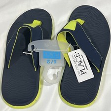NWT- The Children's Place Boys Beach Summer Flip Flops Size Youth 1/2 Navy