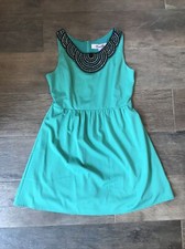 Anthropologie Emmelee Jeweled Sleveless Teal dress medium