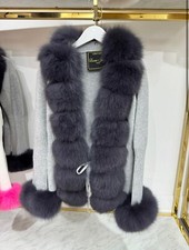 Brand New Laura Jane Paris Real Fox Fur Cardigan One Size