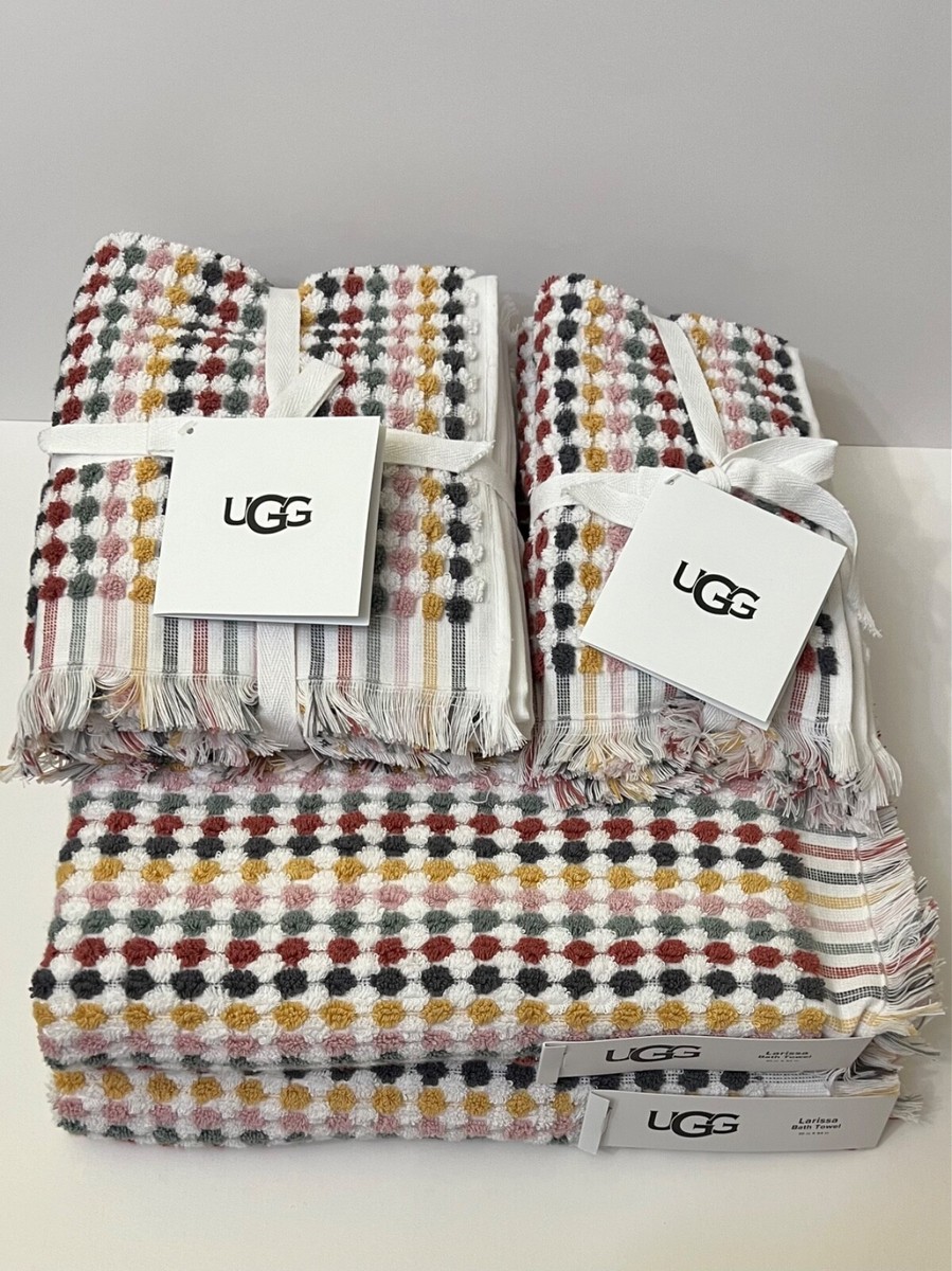 UGG LARISSA 2 Bath 2 Hand 2 Tip Towels Multi / Fall Leaf / Rose
