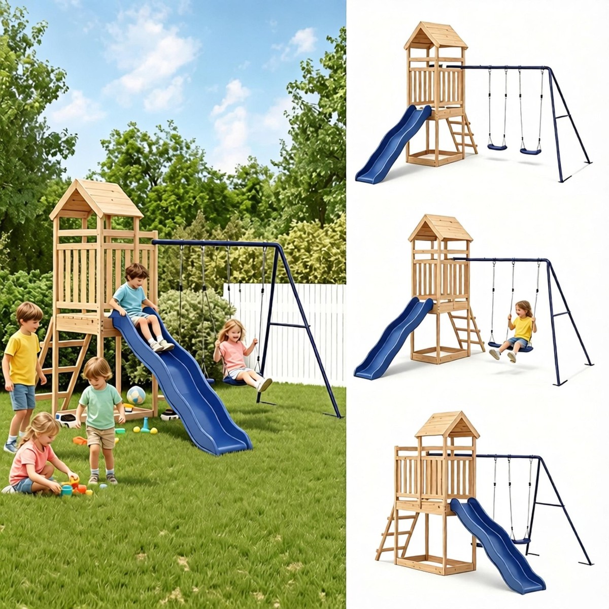 Kinderspielgerät für Garten Outdoor Spielanlage für Kinder stabil & wetterfest