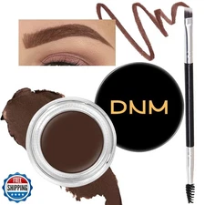 evpct Chocolate Eyebrow Powder Pomade Gel Shaper Makeup Kit with Dual-ended B