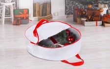 30" White Christmas Wreath Storage Bag Garland Zipper Container Bag