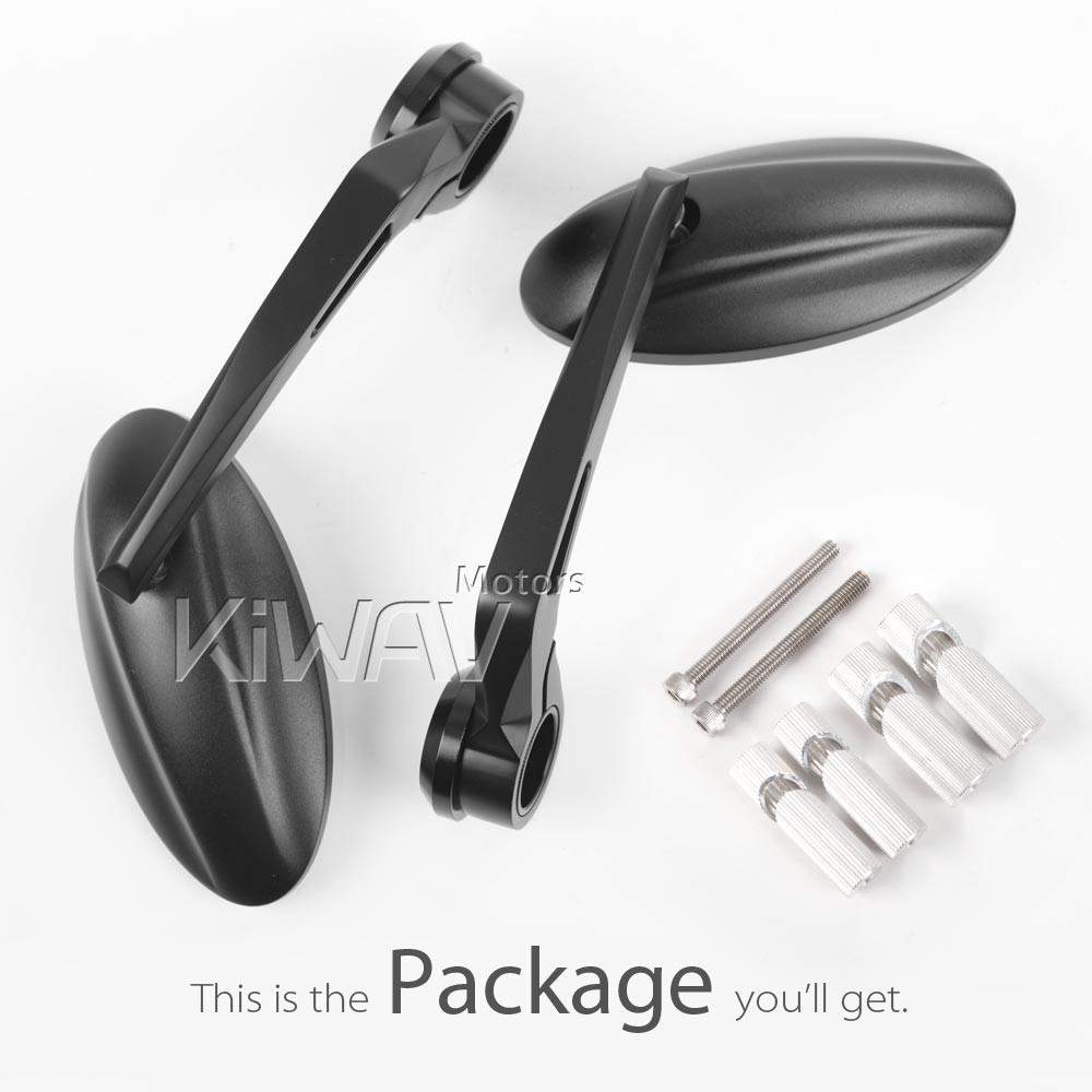 Bar end mirrors ULTRA oval black fits 7/8" hollow bar only fits Buell Ducati