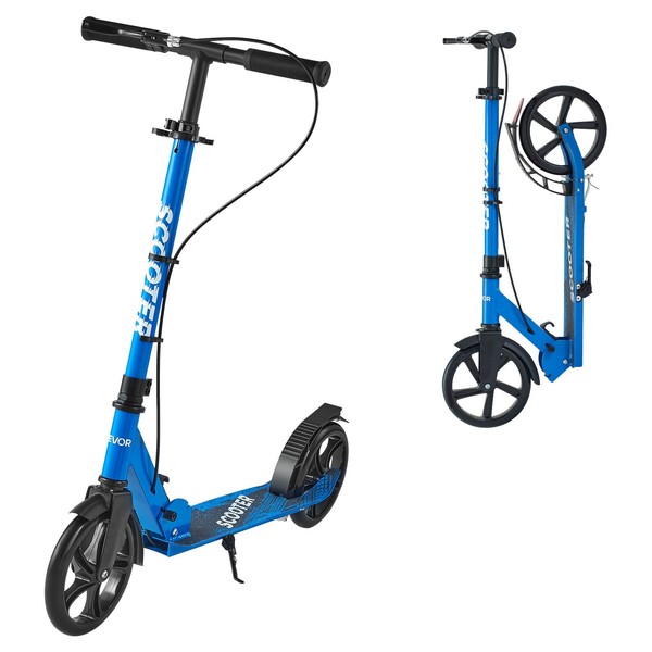 Vevor Scooter Tretroller Cityroller StraßEnroller Ab 8 Jahren Schwarz+Blau-image