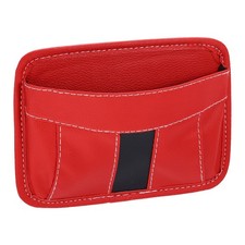 Car Seat Side Pocket Organizer PU Leather Auto Console Storage Bag, Red