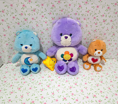 Care Bears Vintage Plush Lot of 3 (1985) Bedtime Funshine Love-a-Lot + Star