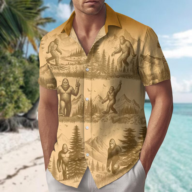 Bigfoot Hawaii Shirt Sasquatch Aloha Beach Vacation Summer