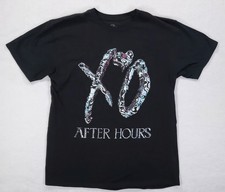 The Weeknd Mens Meduim Oil Slick Xo Logo Black Graphic T-shirt
