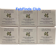 Crabtree  Evelyn Vanilla  Shea Butter Bar Soap Triple Milled 6x3.5oz