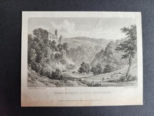 Antique 1830 print - Berry Pomeroy Castle - Devon - William Westall