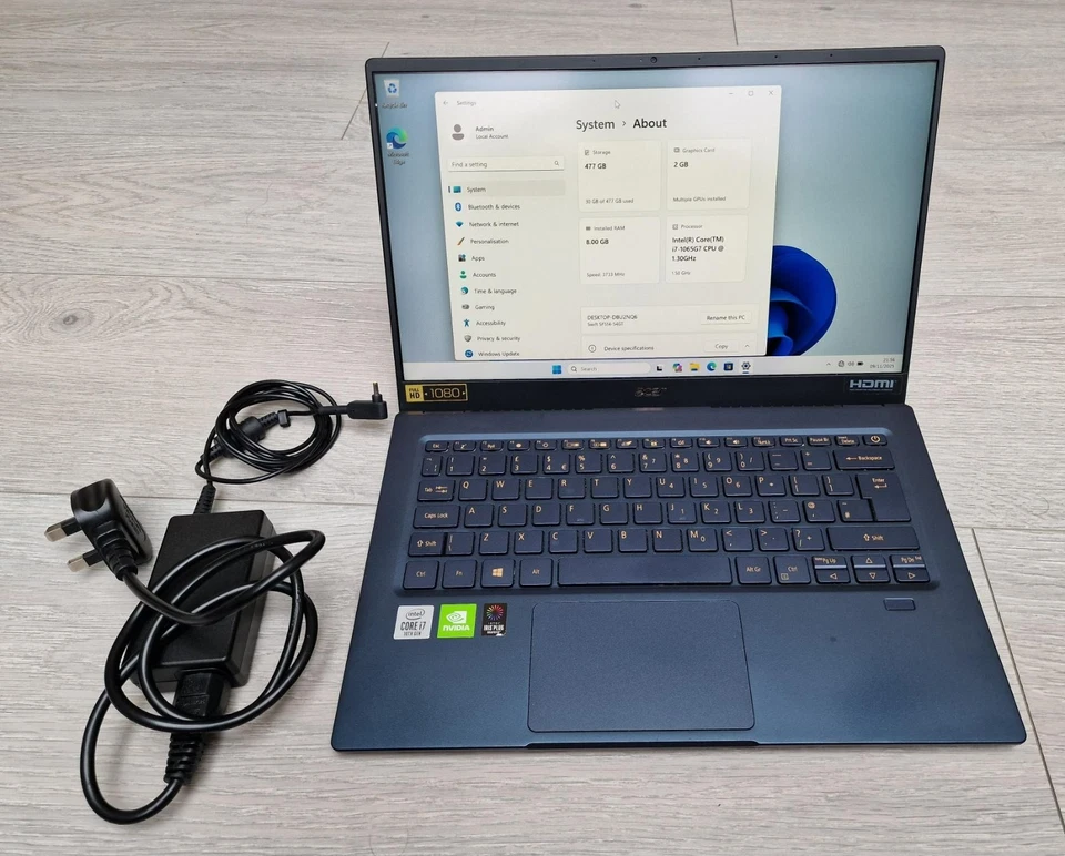 Acer Swift 5 Ultralight Touchscreen Laptop SF514-54GT 14" i7-1065G7 8GB 512GB - Image 2 of 4