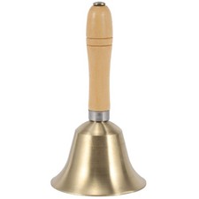 Solid Brass Wooden Handle School Reception Dinner Wood Shop Hotel Hand Bell1127