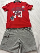 Levi  s Boys Sumer Suit Set Size M Red T-shirt Shorts Grey Shorts