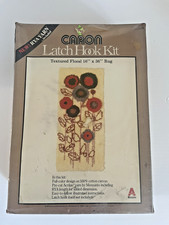 VTG Caron Latch Hook Set No. 3104/1  TEXTURED FLORAL 16"X36" NEW