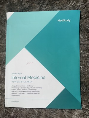 MedStudy Internal Medicine Review Syllabus 2024 2025