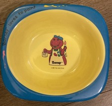 Barney Plastic Melamine Bowl Barney Loves to Paint Vintage 1992 EUC