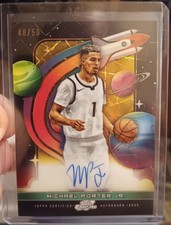 2023-24 Topps Cosmic Chrome Michael Porter Jr. Flight Gold Refractor Auto #48/50