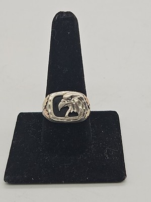 Herrenring Sterlingsilber Black Hills Gold Adler 925 12K 8,5 g Größe 10,5