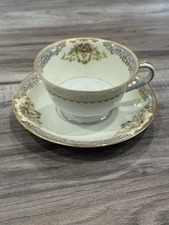 Noritake Footed Tea Cup & Saucer Set N74. Never used!  Very Rare!