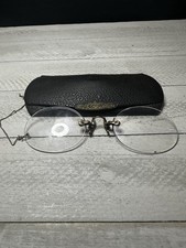 ANTIQUE SPECTACLES PINCE NEZ 10k Gold With Case Missing Part Of The Chain/pin