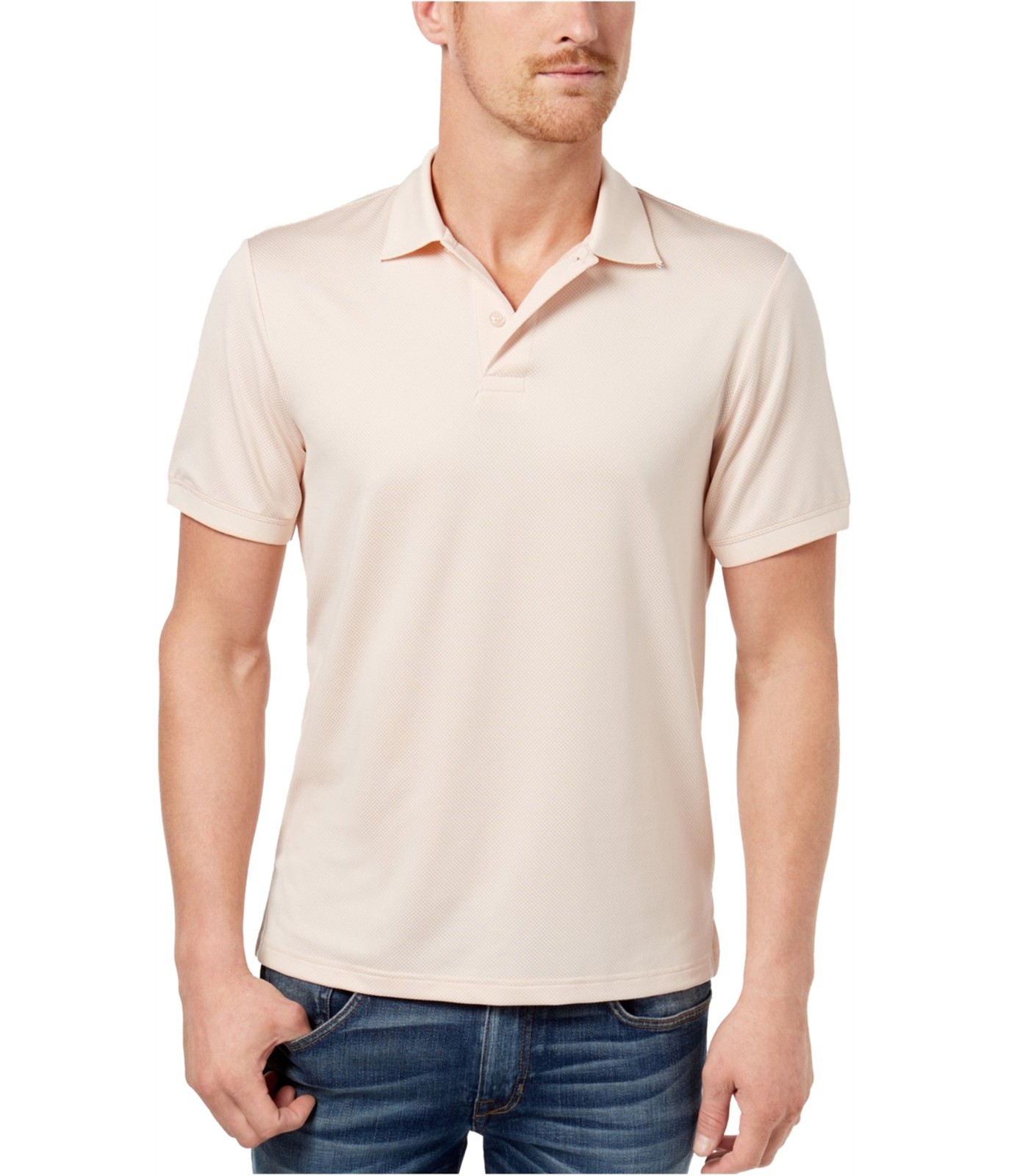 Мужская сетчатая рубашка поло на 32 градуса розовая S 4790₽