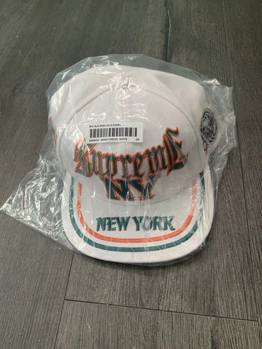 Casquette chapeau 6 panneaux SUPREME Miami Hurricanes New York laine mélangée rare épuisée verte