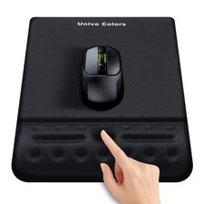 Black Mouse Pad with Wrist Support Ergonimic Wrist Rest Gel Wrist Pad for Mou...