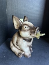 Vintage Ceramic Piggy Bank Pig with Pacifier 10.5 Nursery Decor R139