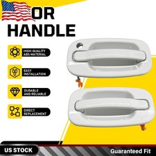2PCS White Outside Exterior Door Handle Front LH RH For Cadillac Chevrolet GMC